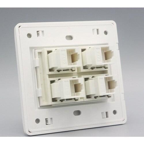 Cat 6 Type 1/2/4 Ports RJ45 / LAN x 1/LAN x 2/LAN x Wall Cover 86x86mm For LAN Ethernet Outlet 4 Faceplate Internet M7C3