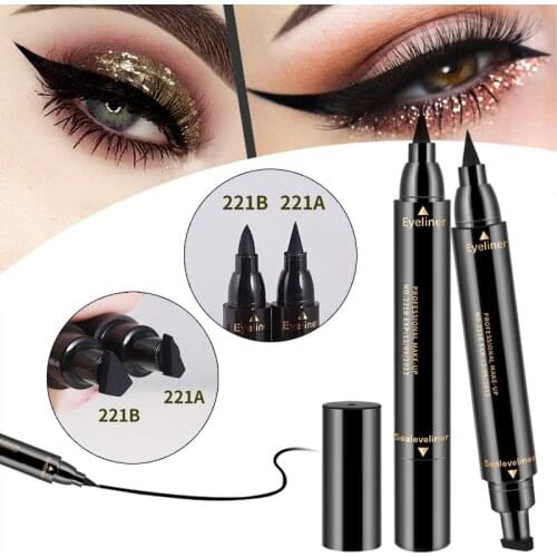 SHIDISHANGPIN 1 pc eyeliner black double ended eye liner pencil make up stamp waterproof eyeliner brush makeup tools