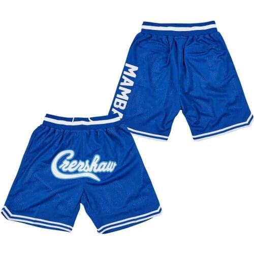 BG Basketball shorts CRENSHAW MAMBA Embroidery sewing Zip pocket outdoor sport big size various styles blue sandbeach shorts