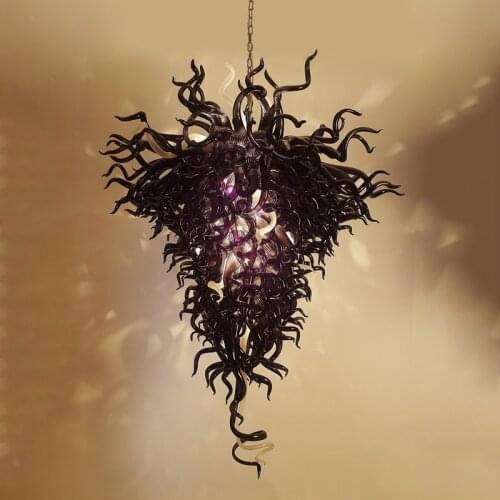 Modern Black Chandeliers Lamps Big Pendant Light Classic Hand Blown Glass Chandelier Lighting for Home Hotel Decoration
