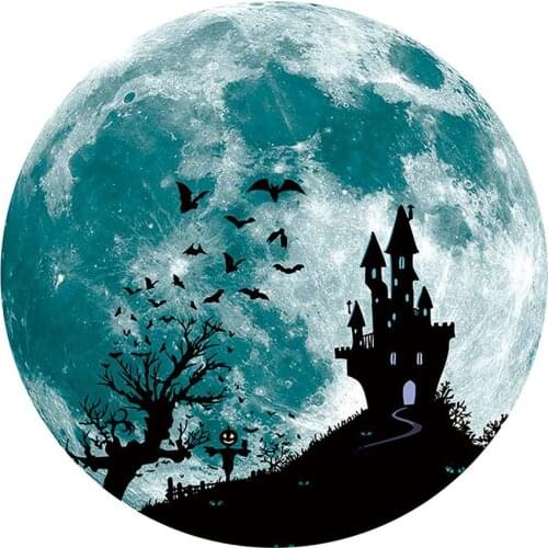 Luminous Moon Wall Sticker For Kids Room Halloween Decoration Sticker Luminous Wolf Wall Decal Bedroom Glow In The Dark Stickers