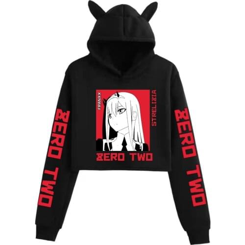 Anime Zero Two Hoodie Fashion Pullovers Tops Cute Casual Loose Woman Cloth