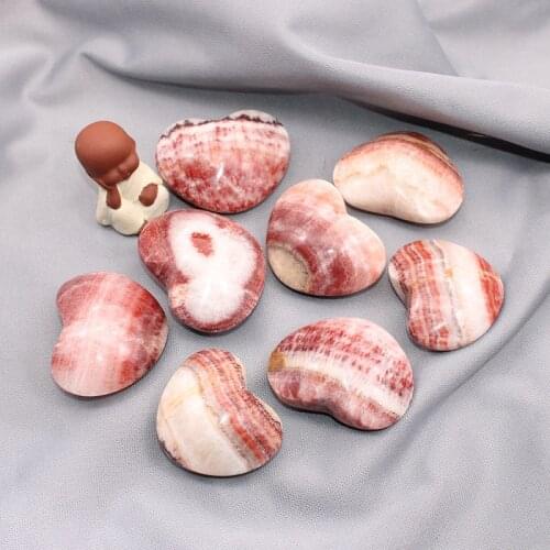 1Pcs Natural Rhodochrosite Quartz heart Healing Pork stone crystal Treatment crystal