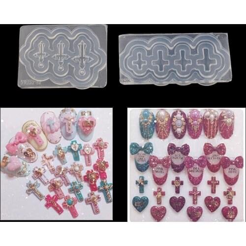 1pcs UV Resin Jewelry Liquid Silicone Mold Cross Resin Charms Silicone Resin Mold For Jewelry Making Nail Art Mold
