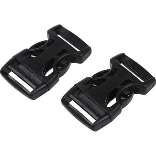 1" Replacement Belt Connecting Black Plastic Quick Release Buckle 2 Pcs