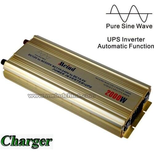 High Quality PSW Pure Sine Wave Built-in Charger UPS DC 12V to AC 220V Sufficient 2000W Peak 4000W Power Inverter