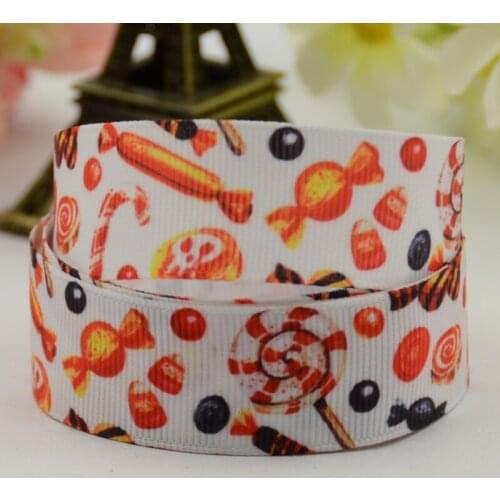 22mm 25mm 38mm 75mm Halloween Candy Cartoon Character printed Grosgrain Ribbon party decoration 10 Yards X-01066