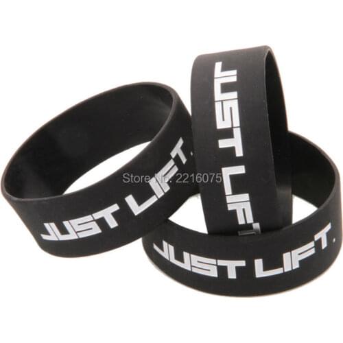 300pcs One inch Inspirational Just Lift wristband silicone bracelets free shipping by DHL express