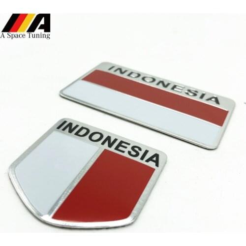 3D Aluminum Car Sticker Indonesia Flag Badge Emblem Motorcycle Decal Accessories For Honda HR-V Suzuki Toyota Avanza Calya