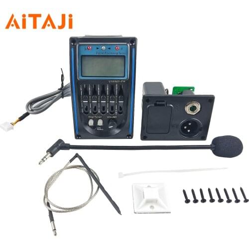 5 Band Acoustic Guitar EQ Preamp Pickup PRENER-PM Equalizer Pick-up With Microphone Electric Box Tuner Instrument Parts Diy