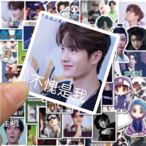 50PC/SET Xiao Zhan Wang Yibo Sticker Bo Jun Yi Xiao Fun Hand Account Waterproof DIY Handmade Material Star Surroundings Gifts