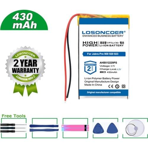 LOSONCOER Battery 430mAh Battery AHB512229PS For Jabra Pro 900, Pro 920, Pro 923, Pro 930, Pro 935 Battery