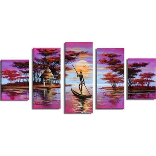 5D Diamond Painting Purple Sunset Glow Multi-picture Kit Full Drill Embroidery Landscape Mosaic Pattern Rhinestones Home Decor