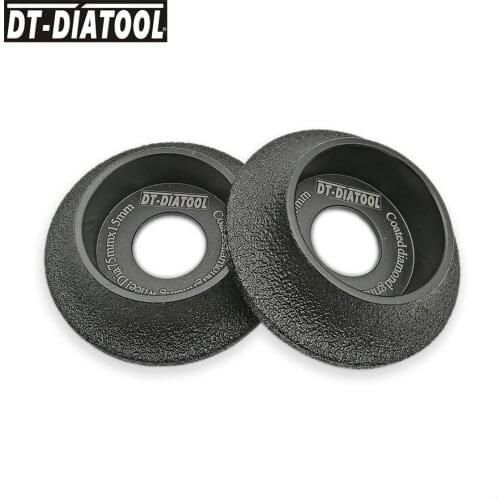 DT-DIATOOL 2pcs Demi-bullnose Edge Profile wheel Diamond Grinding Wheel Disc for Marble Granite Quartz Dia 75mm/3inch