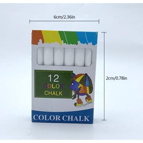 White Dustless Chalk (12ct / box) White Colored Dustless Chalk Premium Bundle for Chalkboard