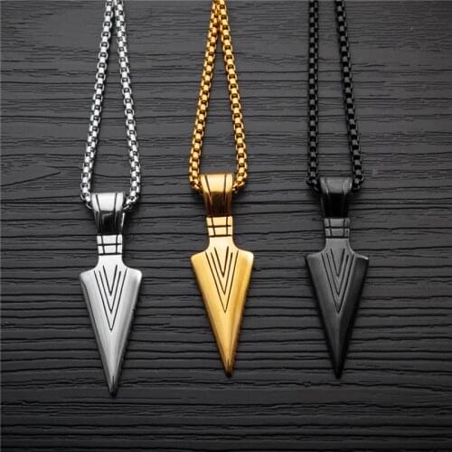 Men Fashion Necklace 2019 Creative Arrow Head Pendant Chain Charm Choker Male Trendy Jewelry collier ketting collares naszyjnik