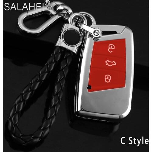 Zinc Alloy + TPU Car Key Case Protection Full Cover For Volkswagen VW Magotan Passat B8 Golf For Skoda Superb A7 Accessories