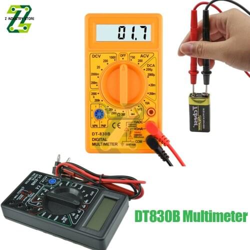 DT830B LCD Digital Multimeter Tester For Volt Ohm Tester Meter Voltmeter Ammeter Overload Protection With Test Leads