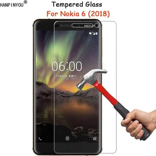 For Nokia 6 Nokia6 (2018) 5.5" Clear Tempered Glass Screen Protector Ultra Thin Explosion-proof Protective Film + Cleaning Kit