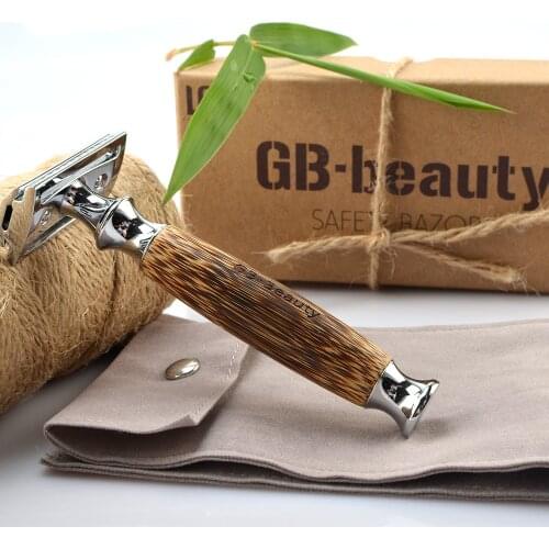 Eco-Friendly Bamboo Double Edge Razor Silver Rose Gold Safety Shaving Razor Classic For Women