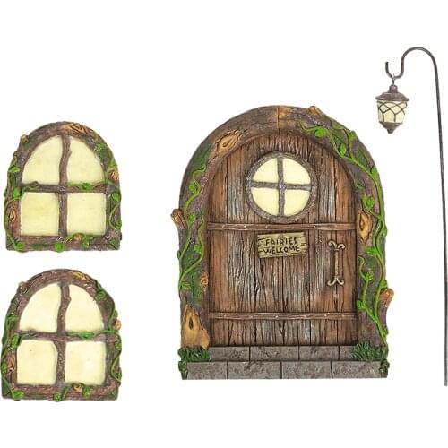 Fairy Doors And Windows Of Trees Garden Childrens Gum Sculpture Garden Decoration Outdoor Jardineria Decoracion Sculptures