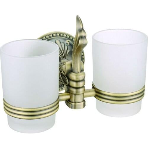 G brass Antique Bronze double tumbler holder cup&tumbler holders tumbler brush holder bathroom accessory AB001b