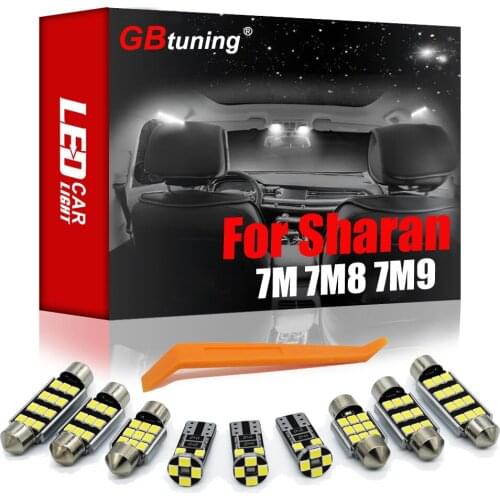 GBtuning Canbus LED For Volkswagen VW Sharan 7M 7M8 7M9 7M6 1995-2010 Car Map Dome Indoor Trunk Lamp Interior Reading Light Kit