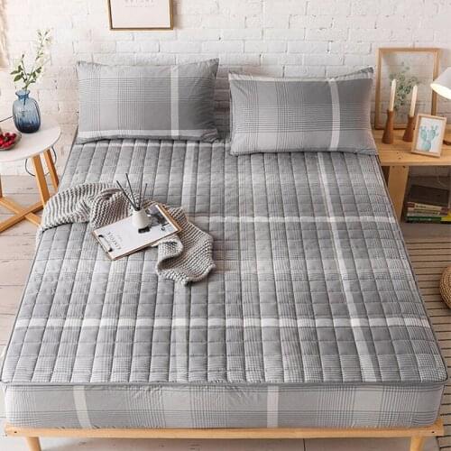 Cotton Mattress Protector Soft Anti-mite Mattress Topper Air-Permeable Hypoallergenic Bed Cover