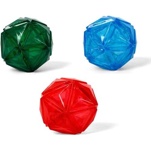 Dog Toy TPR Diamond Ball Squeaky Bouncy Flashy Toy for Dog Puppy Supplies