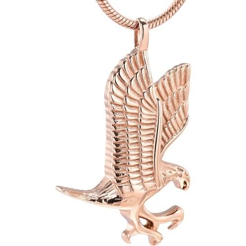 IJD10077 Eagle Stainless Steel Cremation Souvenir Necklace for Ashes Urn Keepsake Memorial Pendant Jewelry