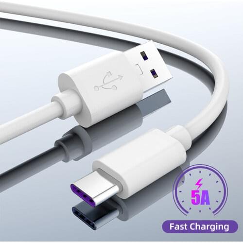 5A SuperCharge Cable 3A USB C Type C USB Cable 0.25 0.5 1.5 2M Quick Charge 3.0 Fast Charging Tape C Cable for Huawei Phones