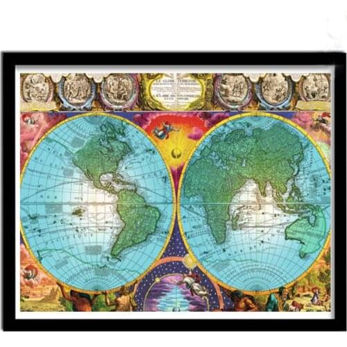 Quadrado completo redondo 5d diy pintura diamante mapa do mundo diamante bordado strass mosaico imagem de diamante ponto cruz Ki