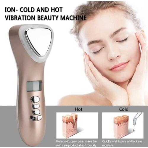 Face Lifting LED Light Photon anti aging Skin Care Wrinkle Remover Ultrasonic Cryotherapy Hot Cold Hammer Spa Face Massager