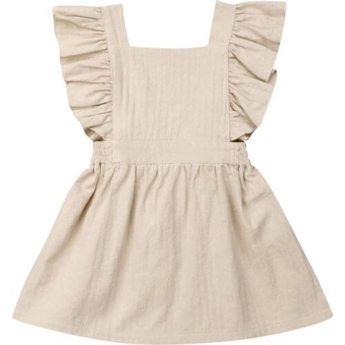 Lioraitiin 1-6Years Toddler Baby Girl Casual Dress Off Shoulder Solid A-Line Party Dress