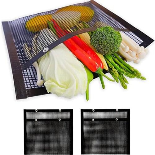 Reusable Non-stick Bbq Grill Mesh Bag Barbecue Baking Isolation Pad Outdoor Picnic Camping Bbq Kitchen Accessories