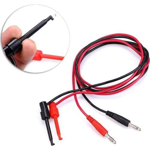 Multimeter Banana Plug to Test Hook Wire Cable Set with Protective Soft Silicone for Multimeter Test Tools
