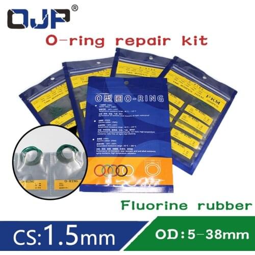 Multiple size repair kit combination FKM Fluorine rubber Ring Green O-Ring Seal thickness CS1.5mm Oil Gaskets wear resistant