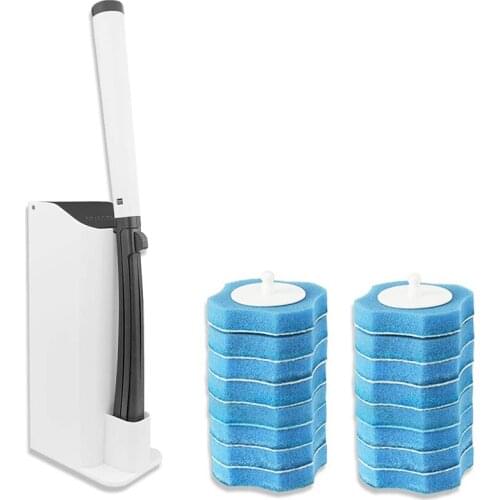 Wall Toilet Wand Kit,Disposable Toilet Brush with Holder, Disposable Toilet Cleaning System with 16 Toilet Wand