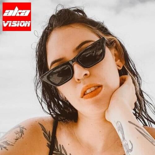 AKA VISION 2021 Cat Eye Sunglasses Women Small Vintage Glasses For Women/Men Luxury Brand Eyewear Women Retro Gafas De Sol Mujer