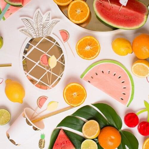 Disposable Golden Pineapple Paper Plate Tray Jewelry Plate Dish Jewelry Storage Food Dessert Storage Dish Party Home Decoration