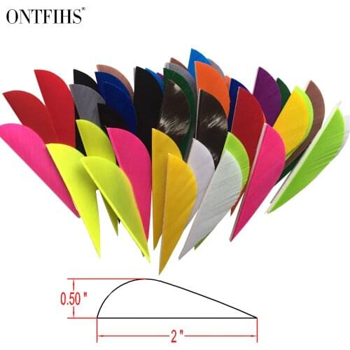 100 Pcs New 2 Inch Feather Arrows Parabolic Turkey Feathers Archery Accessories Fletches Water Drop Fletching For Hunting Arrow