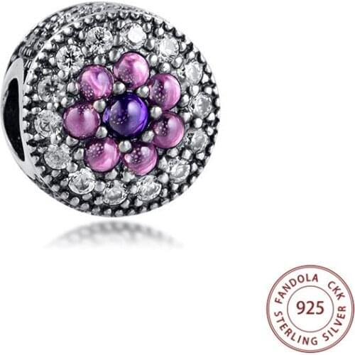 Fits Pandora Bracelet Dazzling Floral Charms Beads Genuine 925 Sterling Silver Women Jewelry Kralen Berloques Perlen Wholesale