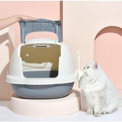 Fully Enclosed Cat litter Box Cats toilet large Pet Bedpan Toilet Anti-splash Kitty House Plastic Boxs Supplies