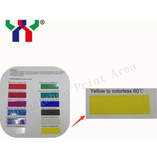 1kg Screen/Gravure/Lerrerpress Printing Reversible Temperature Sensitive Ink,60 Celsius Degree,Yellow to colorless