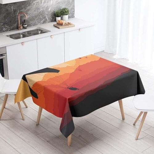 Tableclothes On Rectangular Table 3D Printing Paraglider Pattern Table Cloth Decor For Home And Kitchen