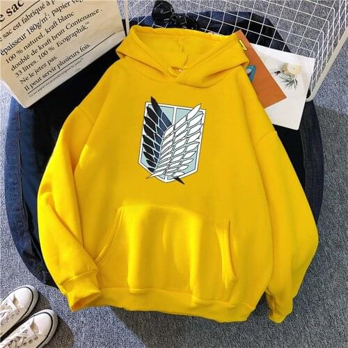 Anime Hoodie Attack On Titan Logo Print 2020 Harajuku Oversized Sweatshirt Women Men Cute Streetwear Couple Clothes Punk Warmth