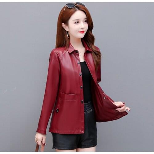 New Fashion Plus Size 3XL 4XL Womens Leather Jackets 2021 Spring Autumn Casual Leather Coat Female Outerwear Black