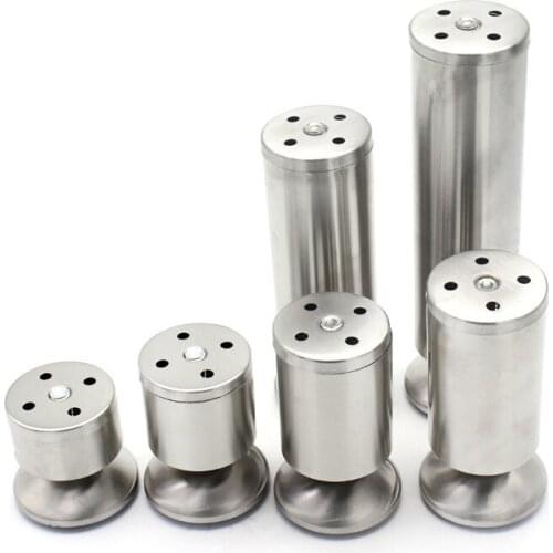 1PC Furniture Adjustable Cabinet Legs Stainless Steel Round tube table base for sofa chair tv counter desk bed Hardware