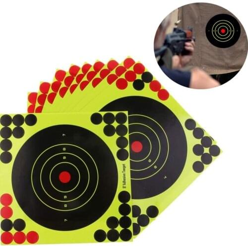 10PCS Self Adhesive Shooting 8 inch Targets Stick & Splatter Reactivity Shoot Target Aim for Gun Rifle Pistol Bindersm