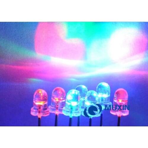 1000pcs LED Diod 5mm RGB Blink Slow Flash Diffused Light Emitting Diode Rainbow 2Pins Lamp Red Green Blue RGB Flashing 5mm LED